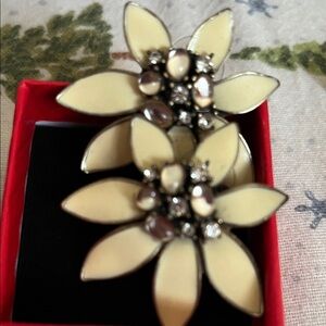 INC International Concepts Cream Floral Cluster Earrings